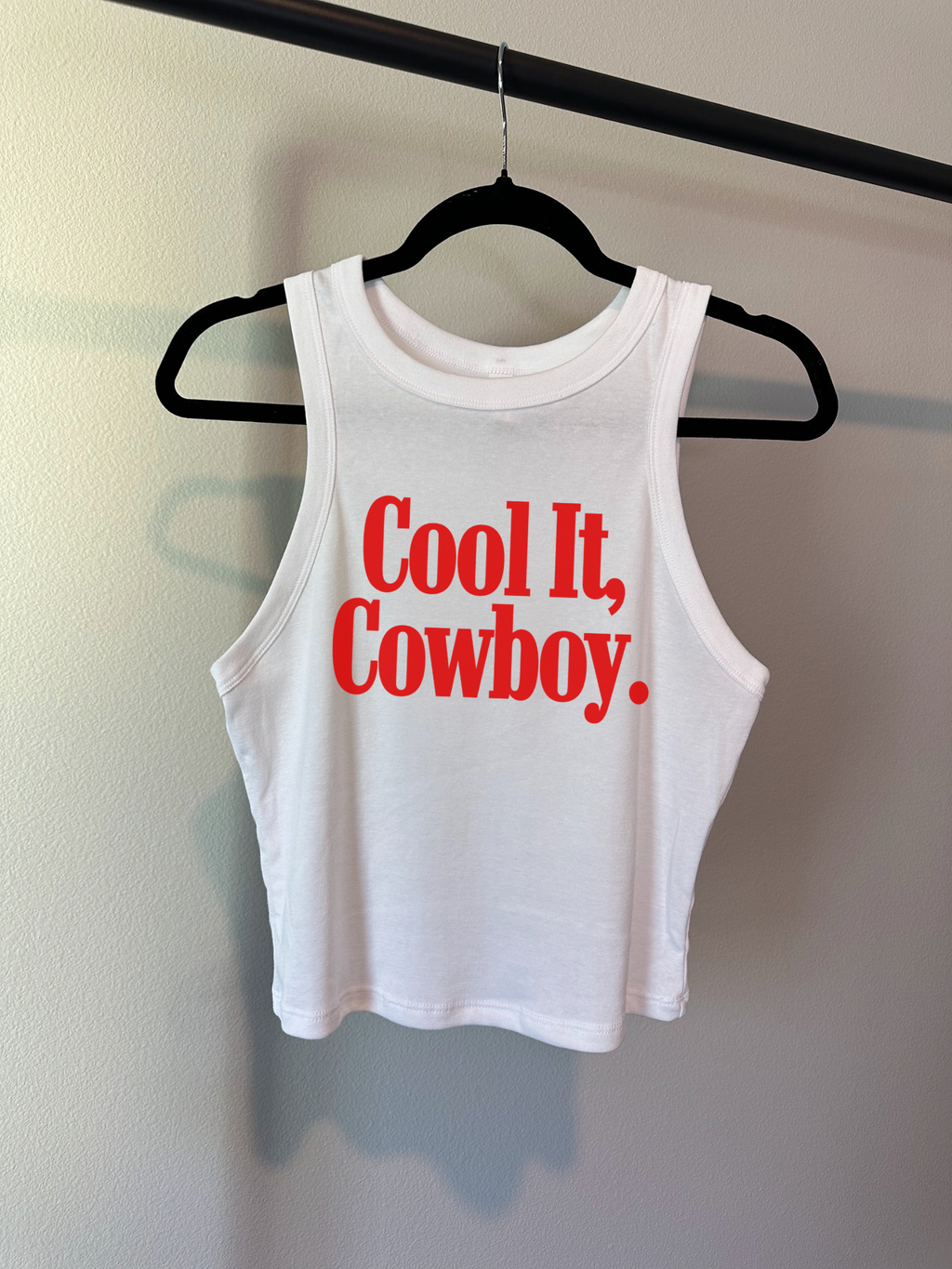 Cool It, Cowboy Cropped Tank   : L