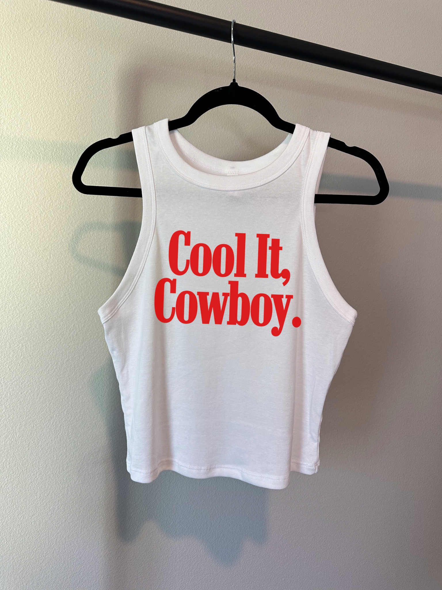 Cool It, Cowboy Cropped Tank   : L