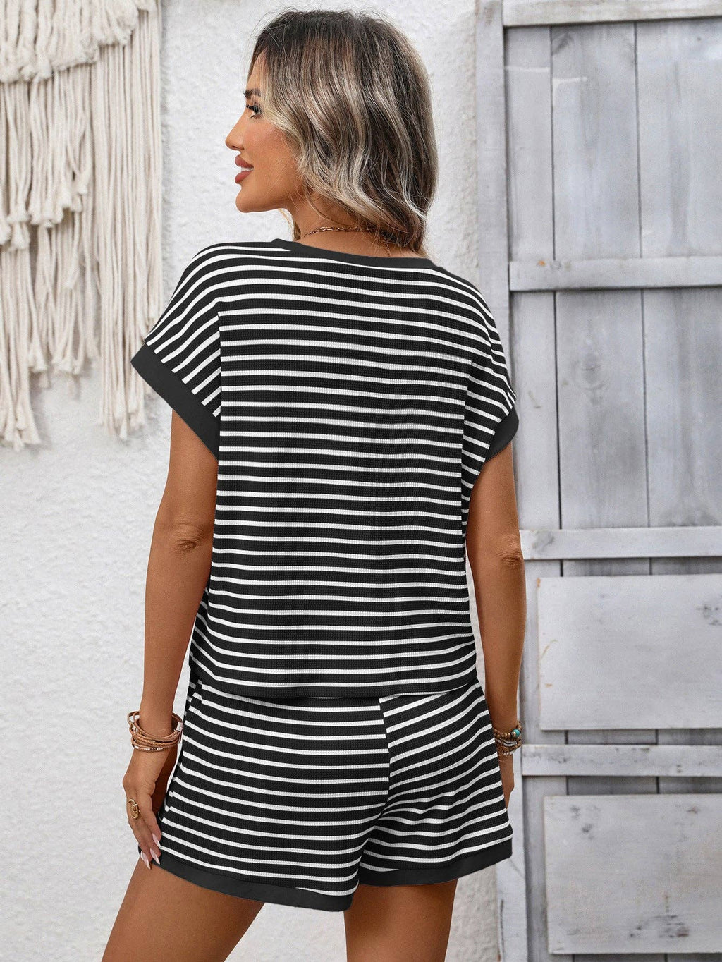 Amber Striped Knit Lounge Set