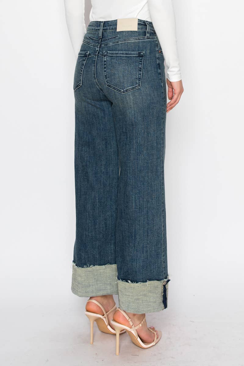Barbara Wide Leg Cuffed Jean