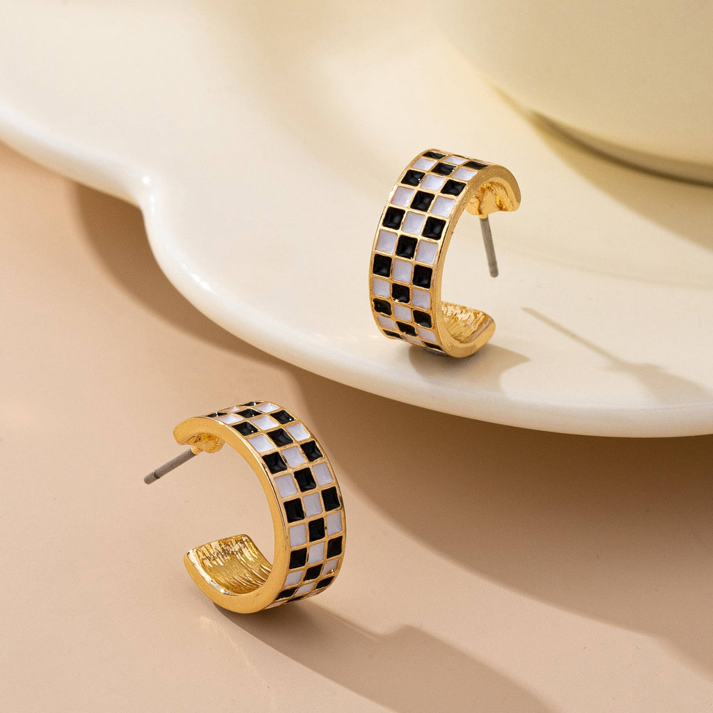 CHECKER EARRINGS