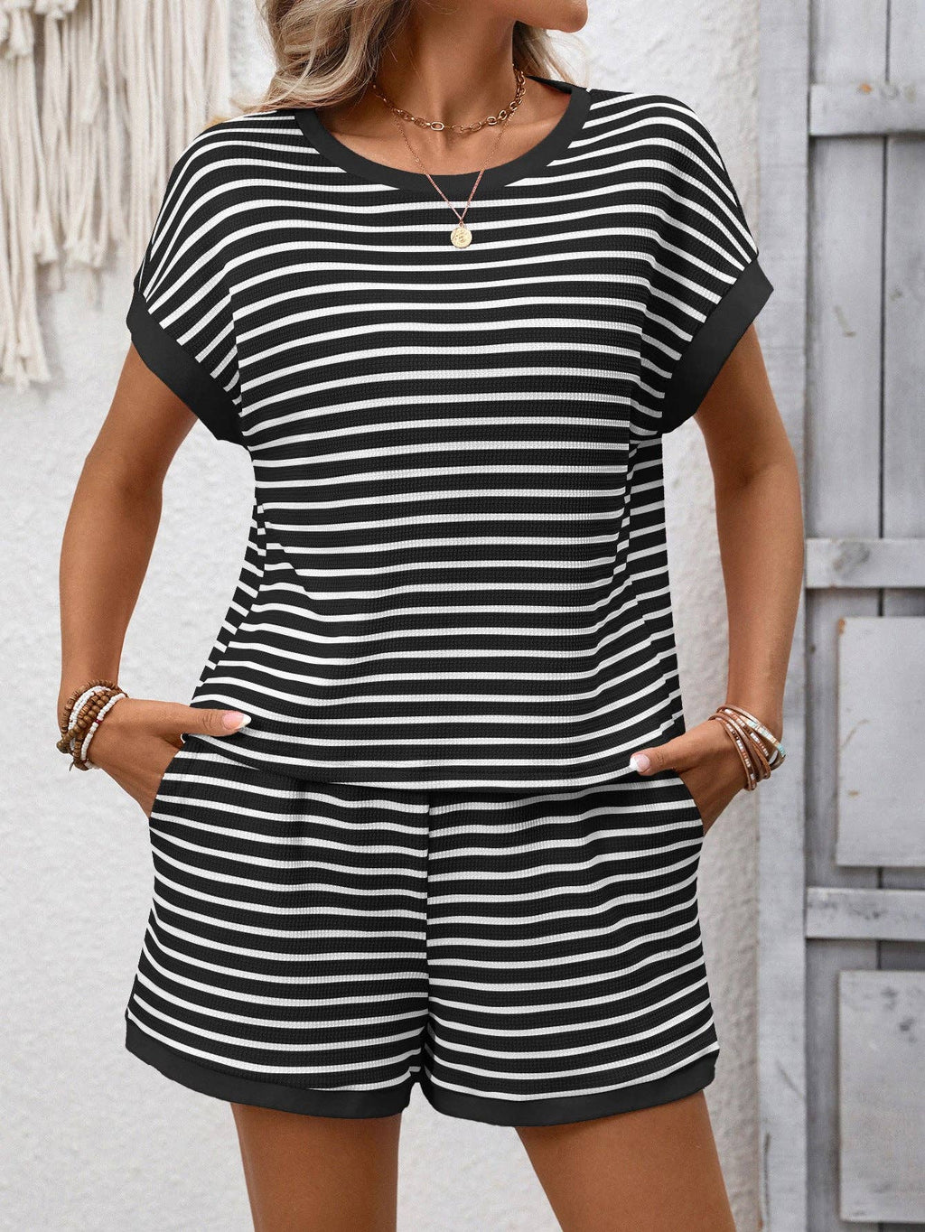 Amber Striped Knit Lounge Set