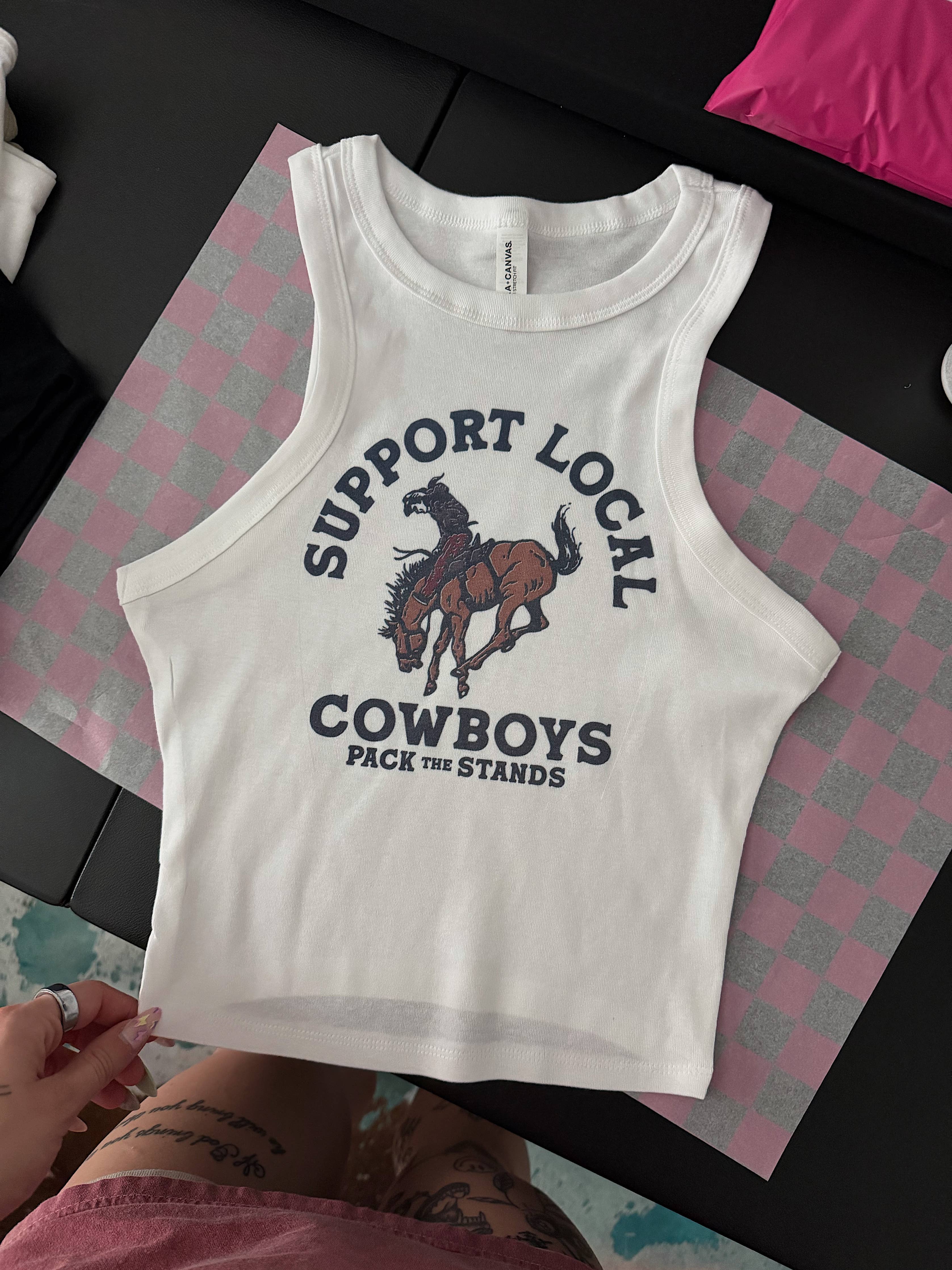 Support Local Cowboys Cropped Tank