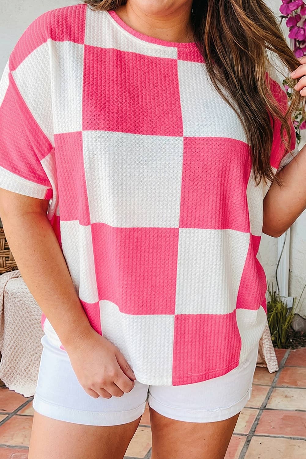 Pink Checkerboard- Plus Size