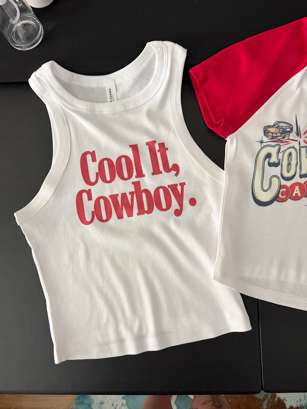 Cool It, Cowboy Cropped Tank   : L