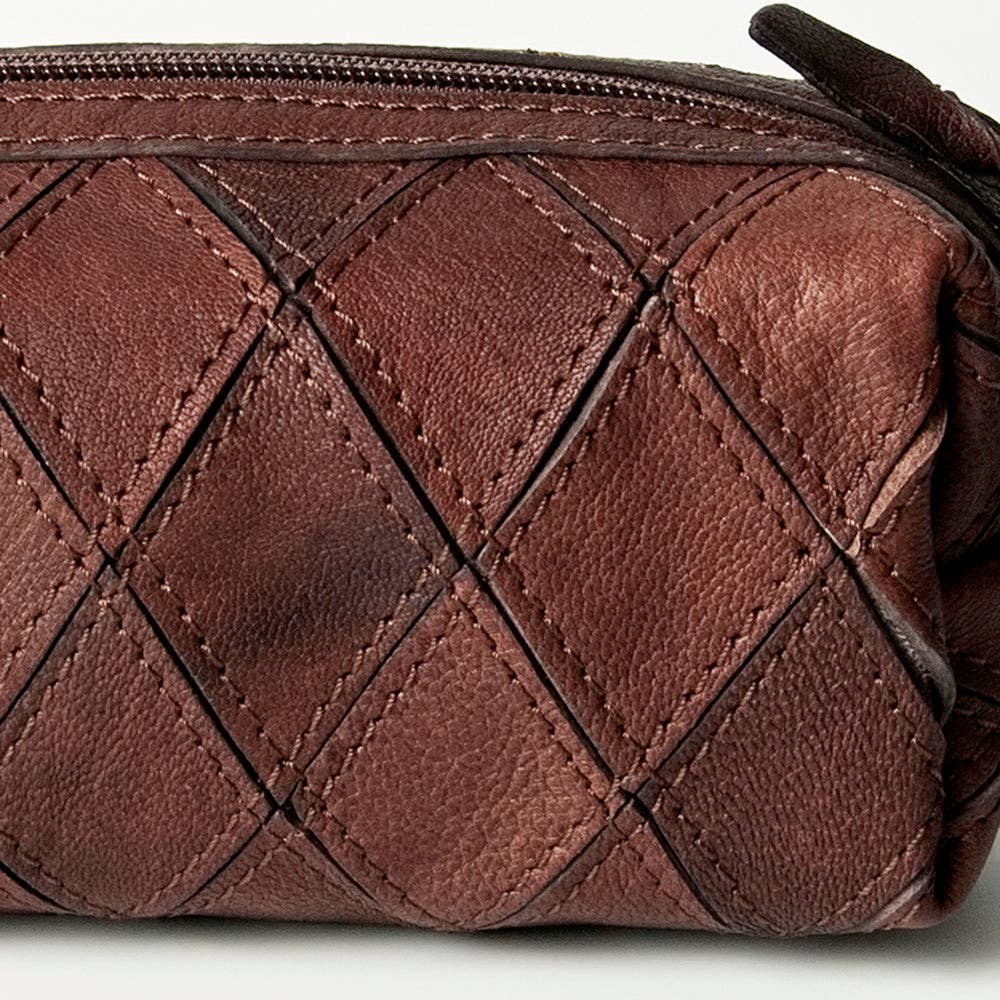 Leather Patch Toiletry Bag