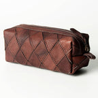 Leather Patch Toiletry Bag