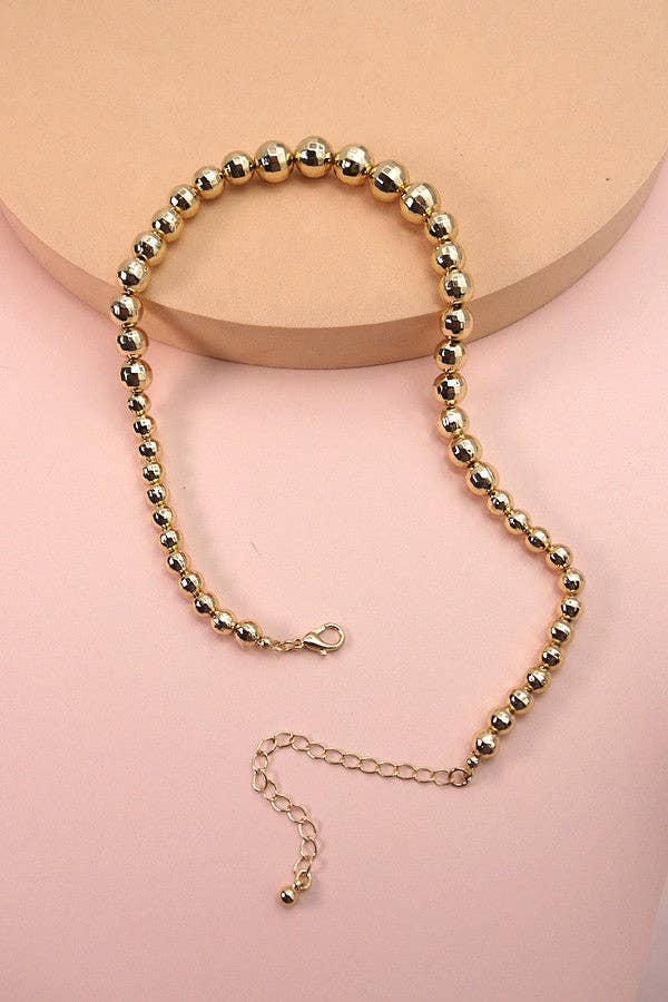 GRADUATED DISCO BEAD NECKLACE