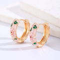 VINTAGE PINK FLORAL HOOP EARRINGS