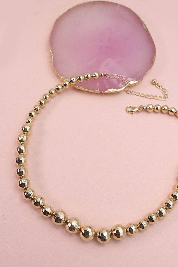 GRADUATED DISCO BEAD NECKLACE