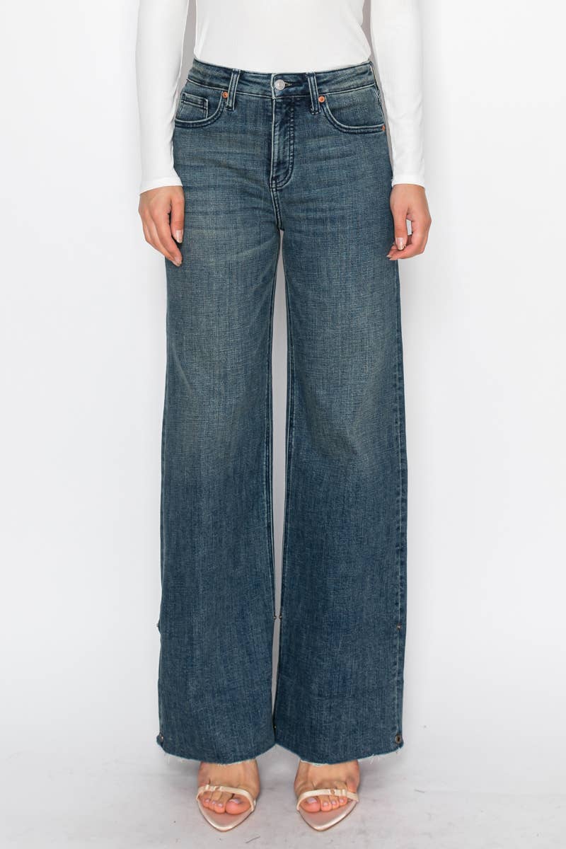 Barbara Wide Leg Cuffed Jean