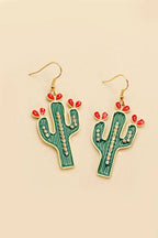 RHINESTONE CACTUS EARRINGS