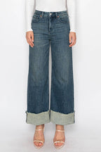 Barbara Wide Leg Cuffed Jean