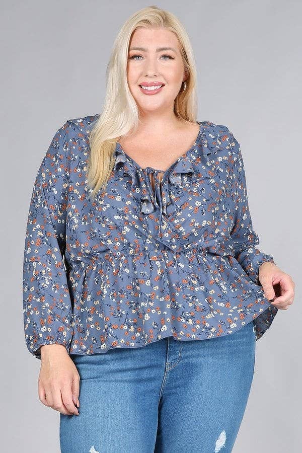 Floral Blouse- Plus Size
