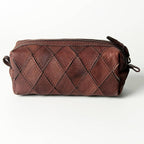 Leather Patch Toiletry Bag
