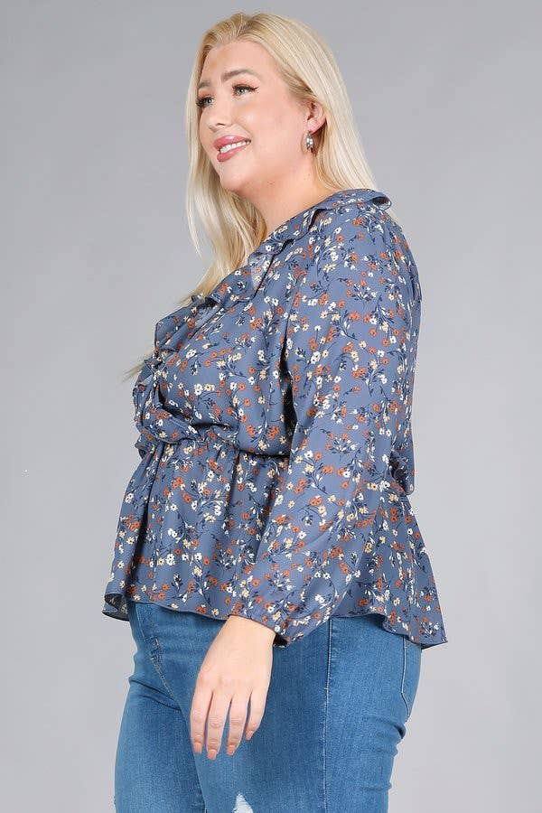 Floral Blouse- Plus Size