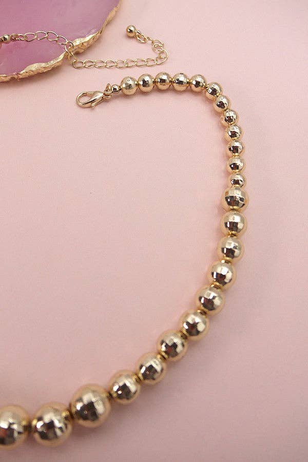 GRADUATED DISCO BEAD NECKLACE
